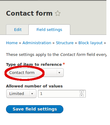 Reference to contacy form entities